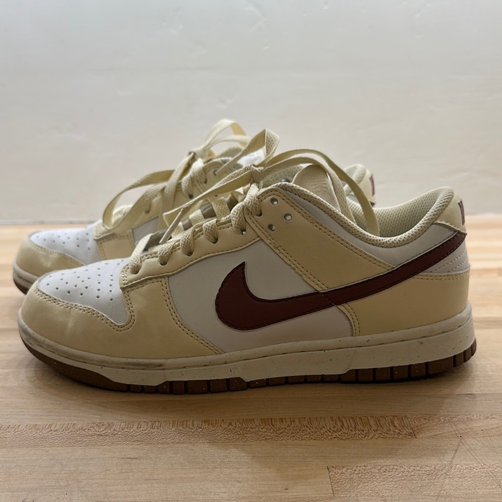 Nike Dunk Low Sneakers in Cream and Brown